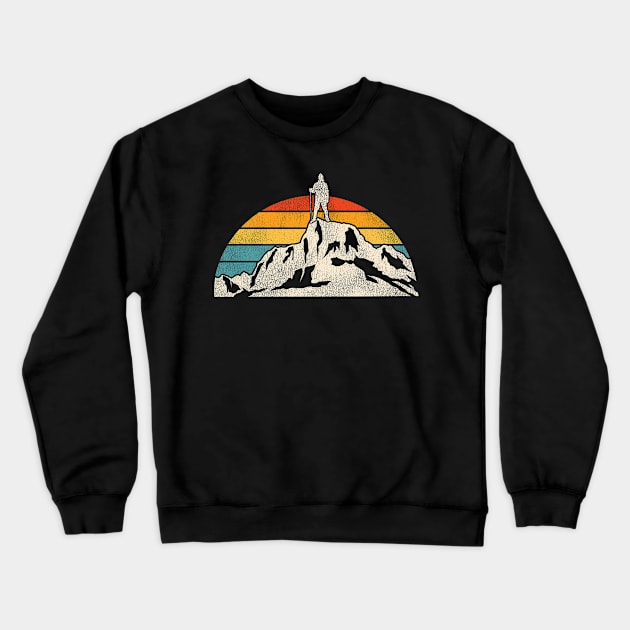 Hiking Retro Mountain Hiker Crewneck Sweatshirt by shirtsyoulike